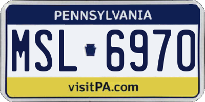 PA license plate MSL6970