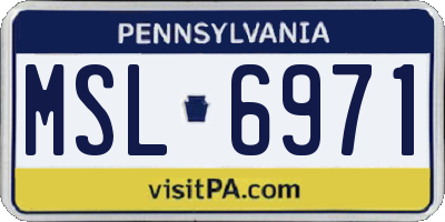 PA license plate MSL6971