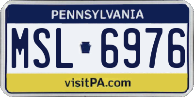 PA license plate MSL6976