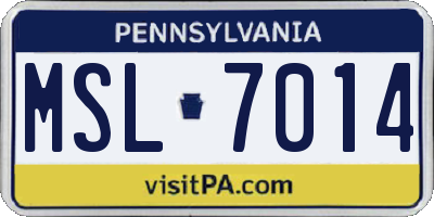 PA license plate MSL7014