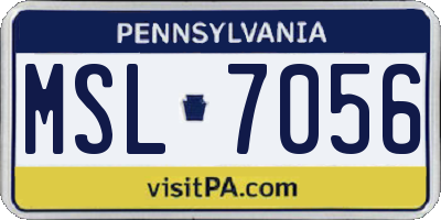 PA license plate MSL7056