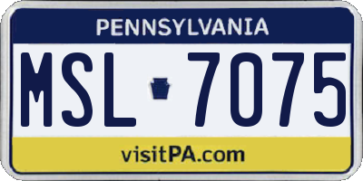 PA license plate MSL7075