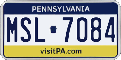PA license plate MSL7084