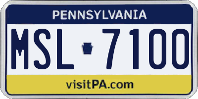 PA license plate MSL7100