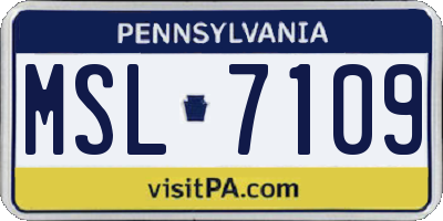 PA license plate MSL7109