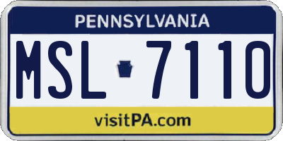 PA license plate MSL7110