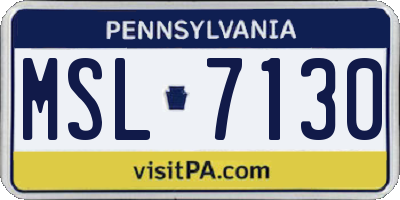PA license plate MSL7130