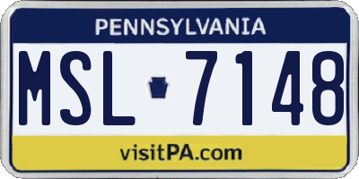 PA license plate MSL7148