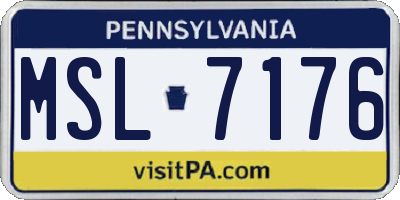 PA license plate MSL7176