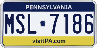 PA license plate MSL7186