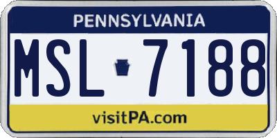 PA license plate MSL7188