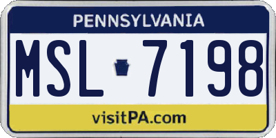 PA license plate MSL7198