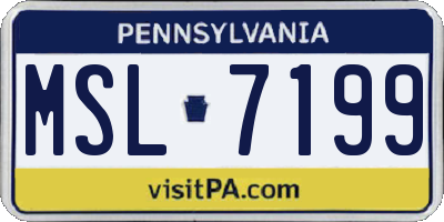 PA license plate MSL7199