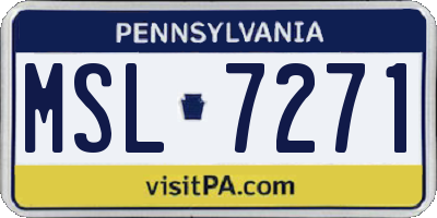 PA license plate MSL7271