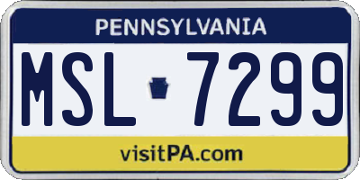 PA license plate MSL7299