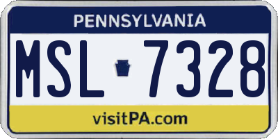 PA license plate MSL7328