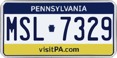 PA license plate MSL7329