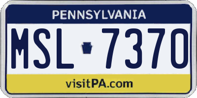 PA license plate MSL7370