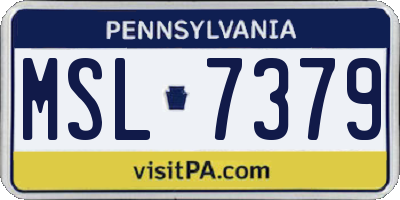 PA license plate MSL7379