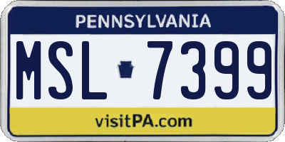PA license plate MSL7399