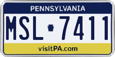 PA license plate MSL7411