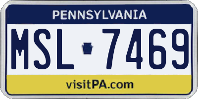 PA license plate MSL7469