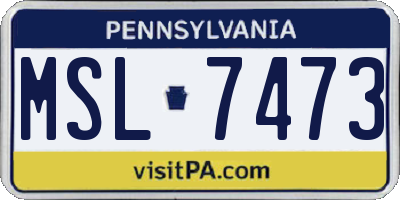 PA license plate MSL7473