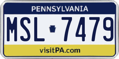 PA license plate MSL7479