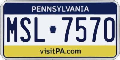 PA license plate MSL7570