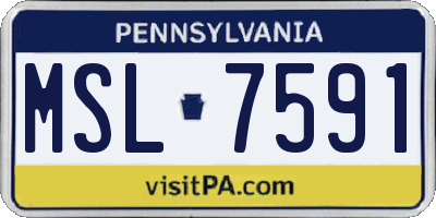 PA license plate MSL7591