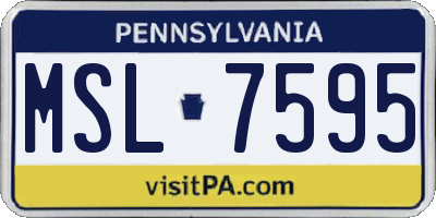 PA license plate MSL7595