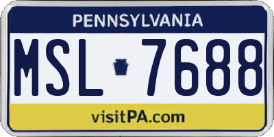 PA license plate MSL7688