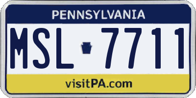 PA license plate MSL7711
