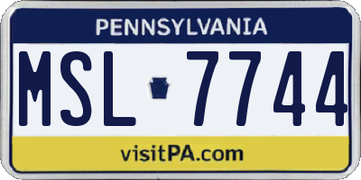PA license plate MSL7744