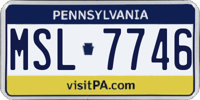 PA license plate MSL7746