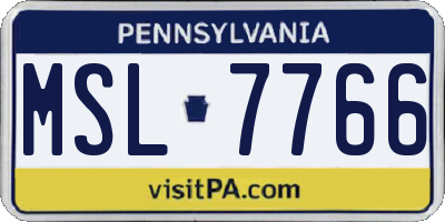 PA license plate MSL7766