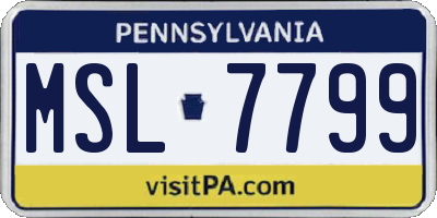 PA license plate MSL7799