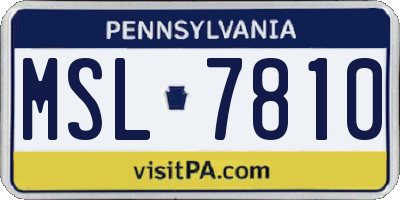 PA license plate MSL7810