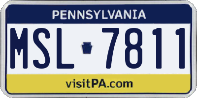 PA license plate MSL7811