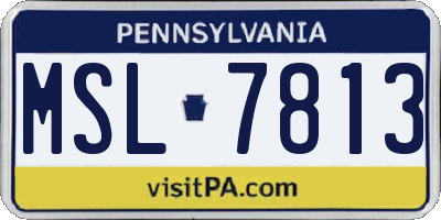 PA license plate MSL7813
