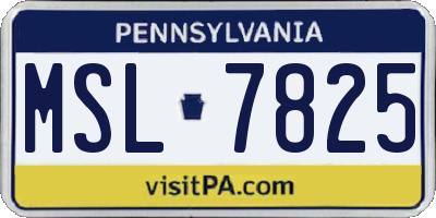 PA license plate MSL7825