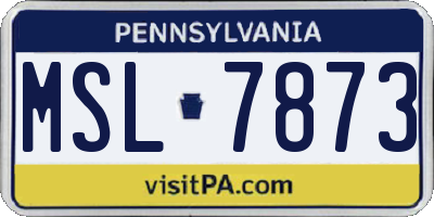 PA license plate MSL7873