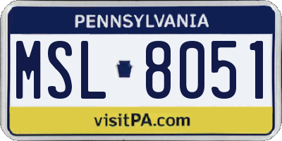 PA license plate MSL8051