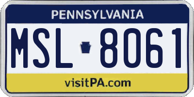 PA license plate MSL8061
