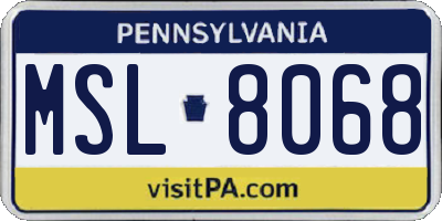 PA license plate MSL8068