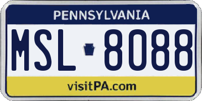 PA license plate MSL8088