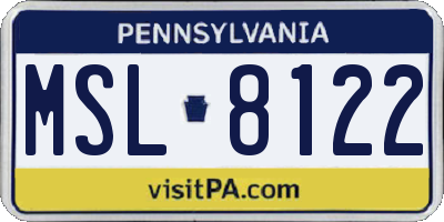 PA license plate MSL8122