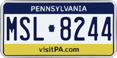 PA license plate MSL8244