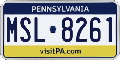 PA license plate MSL8261