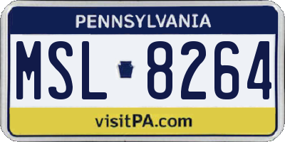 PA license plate MSL8264